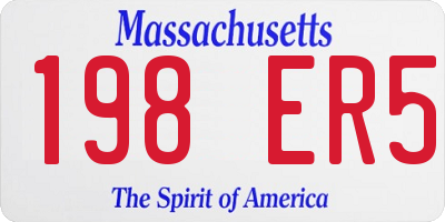 MA license plate 198ER5