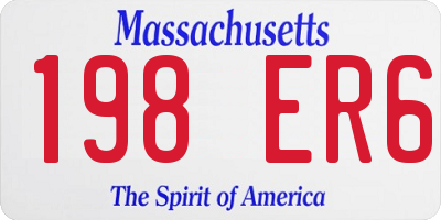 MA license plate 198ER6
