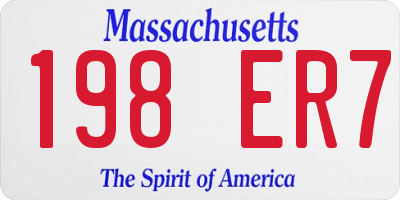 MA license plate 198ER7
