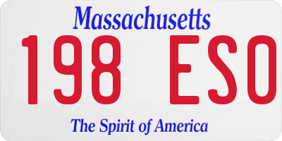 MA license plate 198ES0