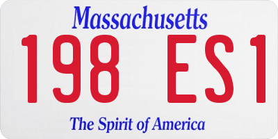 MA license plate 198ES1