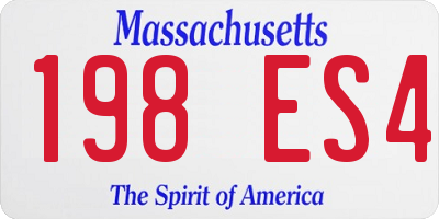 MA license plate 198ES4