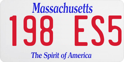 MA license plate 198ES5