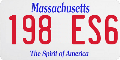 MA license plate 198ES6