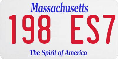 MA license plate 198ES7
