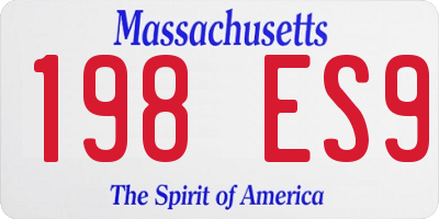 MA license plate 198ES9
