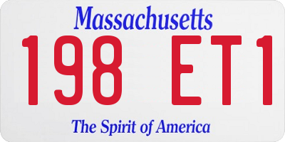 MA license plate 198ET1