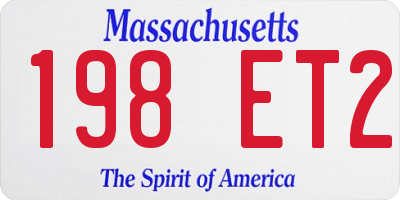 MA license plate 198ET2