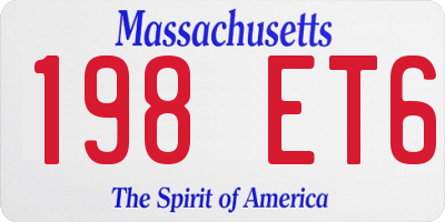 MA license plate 198ET6