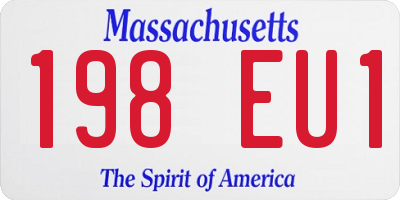 MA license plate 198EU1