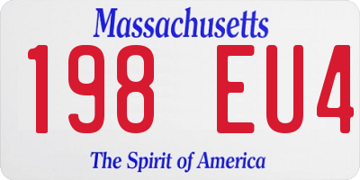 MA license plate 198EU4