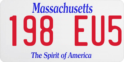 MA license plate 198EU5