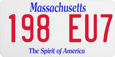 MA license plate 198EU7