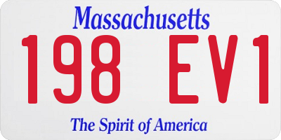 MA license plate 198EV1