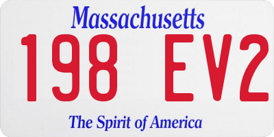 MA license plate 198EV2