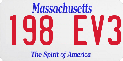 MA license plate 198EV3