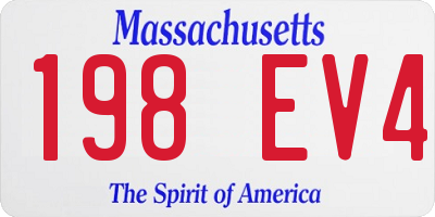 MA license plate 198EV4