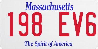 MA license plate 198EV6