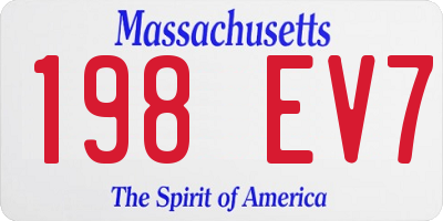 MA license plate 198EV7