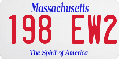 MA license plate 198EW2