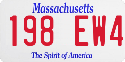 MA license plate 198EW4