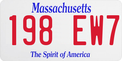 MA license plate 198EW7