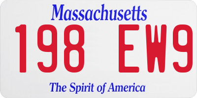 MA license plate 198EW9