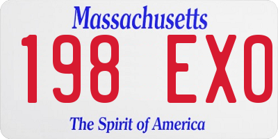 MA license plate 198EX0