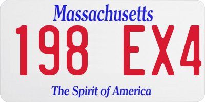 MA license plate 198EX4