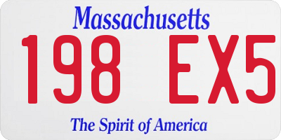 MA license plate 198EX5