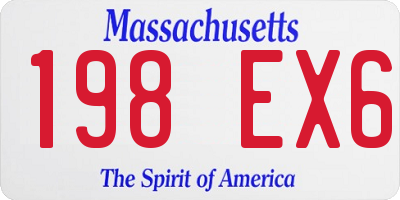 MA license plate 198EX6