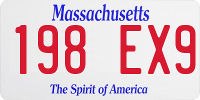 MA license plate 198EX9