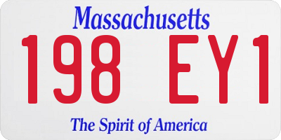 MA license plate 198EY1