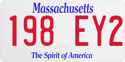 MA license plate 198EY2