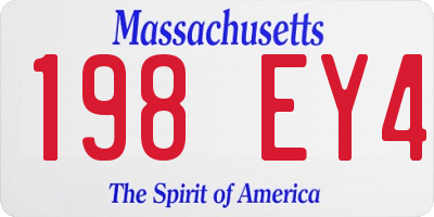 MA license plate 198EY4