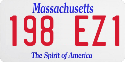 MA license plate 198EZ1