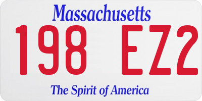 MA license plate 198EZ2