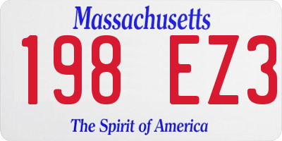 MA license plate 198EZ3