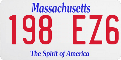 MA license plate 198EZ6