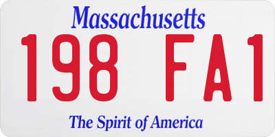 MA license plate 198FA1