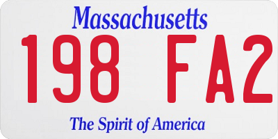 MA license plate 198FA2