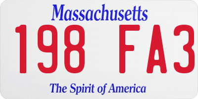 MA license plate 198FA3