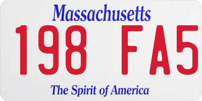 MA license plate 198FA5