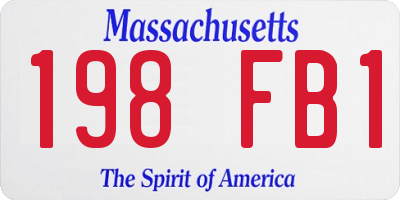 MA license plate 198FB1