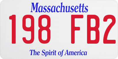 MA license plate 198FB2