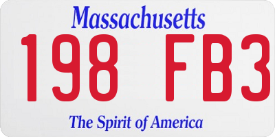 MA license plate 198FB3