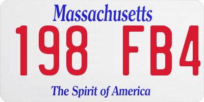 MA license plate 198FB4