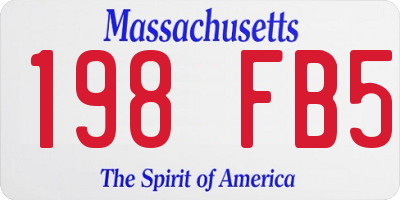 MA license plate 198FB5