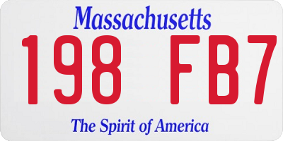 MA license plate 198FB7
