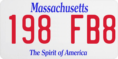 MA license plate 198FB8